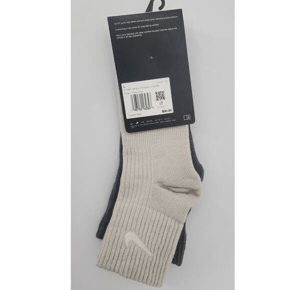 New NWT Nike Everyday Wool Cushioned Ankle Socks 2-Pack Men's 8-12 - Picture 4 of 4